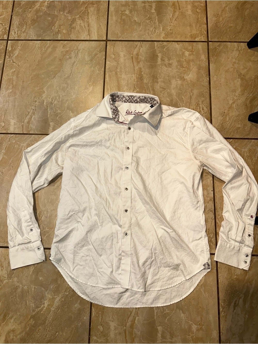 White Robert Graham Men’s long-sleeve button-up 2XL
